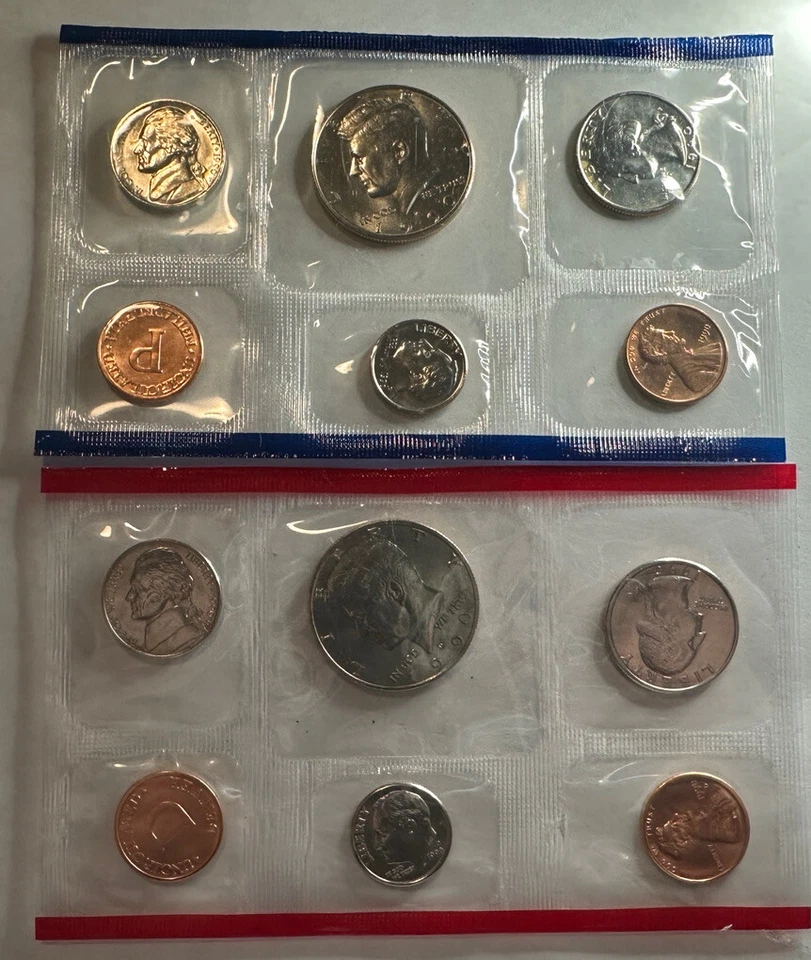 1990 US Mint Uncirculated Coin Set Philadelphia and Denver Mints. 10 Total Coins - Image 2 of 4