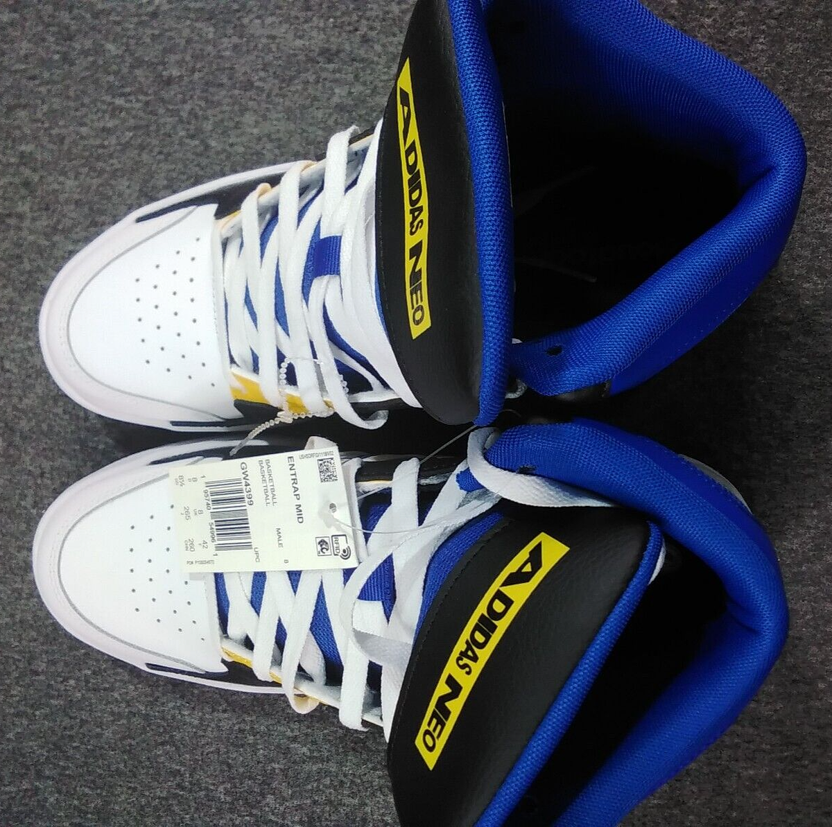 Adidas Entrap Neo Mid Golden State Warriors Blue/Yellow GW4399 Men Sz 8.5 Adidas Entrap Neo Mid Golden State Warriors Blue/Yellow  main image 3