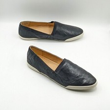 FRYE  Melanie  Women  s Slip-On Leather Sneaker Black Flat Ballet Shoe - NEW