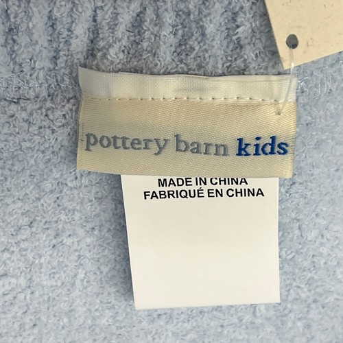 Manta de bebé Pottery Barn Kids azul tejido chenilla con parche Luna y estrellas 2010 - Imagen 4 de 4