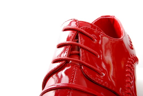 Men's Italian Patent Leather Look Spats Brogues Lace-Up Shoes Red | Size 11 - Picture 4 of 7