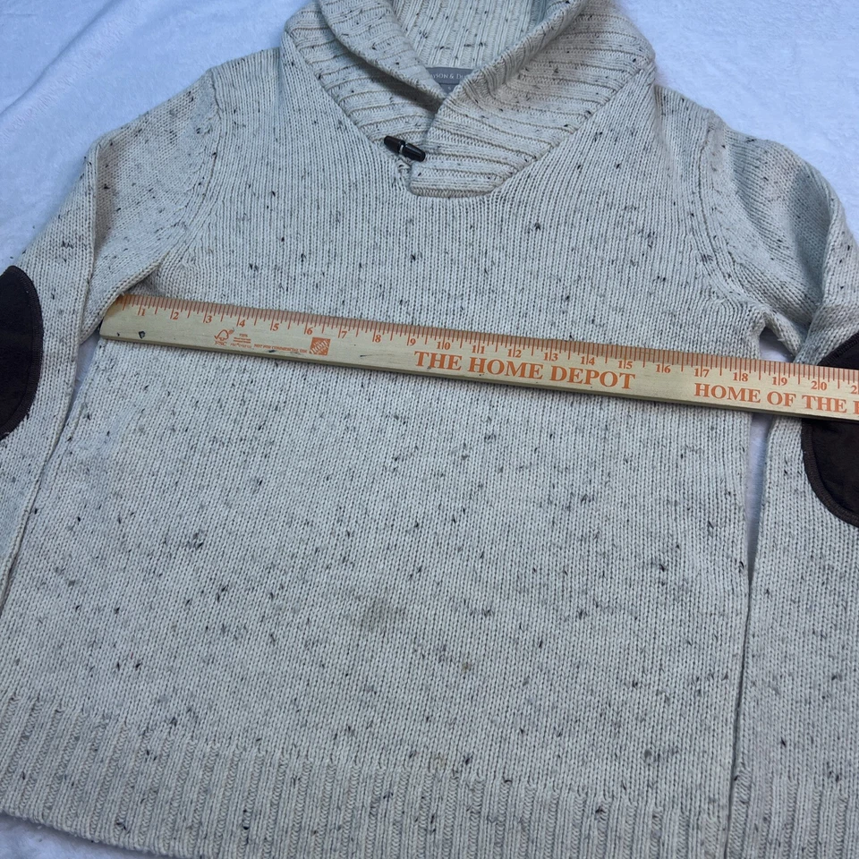 Suéter para hombre Grayson & Dunn talla S mezcla de lana pulóver crema parche en el codo tejido Foto 3 de 4