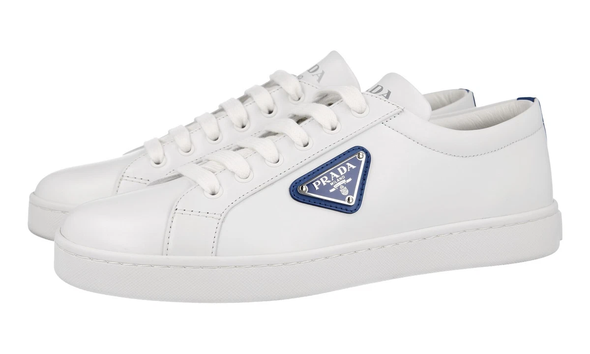 PRADA Leder Downtown Sneaker - 1E941M - Weiss - NEU