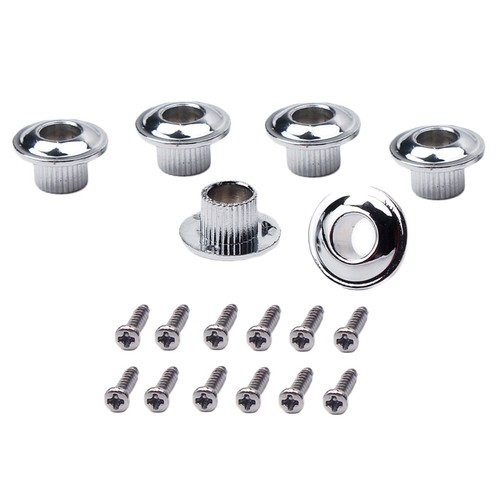 Chrome Vintage Guitar Tuners Conversion Bushings Adapter Ferrules for Guitar - Picture 2 of 8