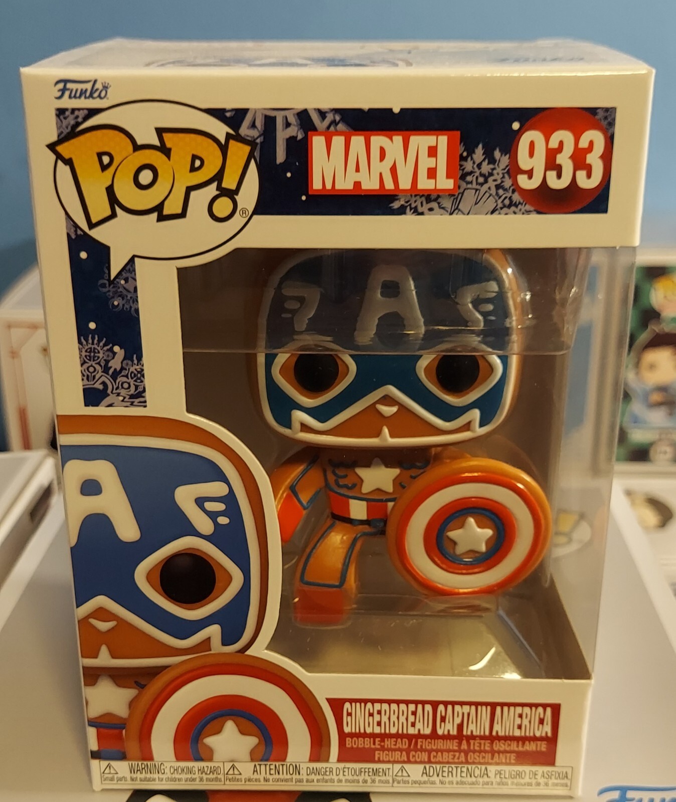 Funko Pop Gingerbread Captain America Marvel Comic Holiday
