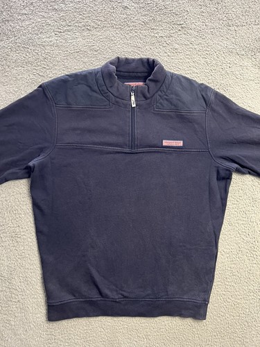 Vineyard Vines Men M Navy Blue 100% Cotton 1/4 Zip The Original Shep Shirt - Picture 4 of 18