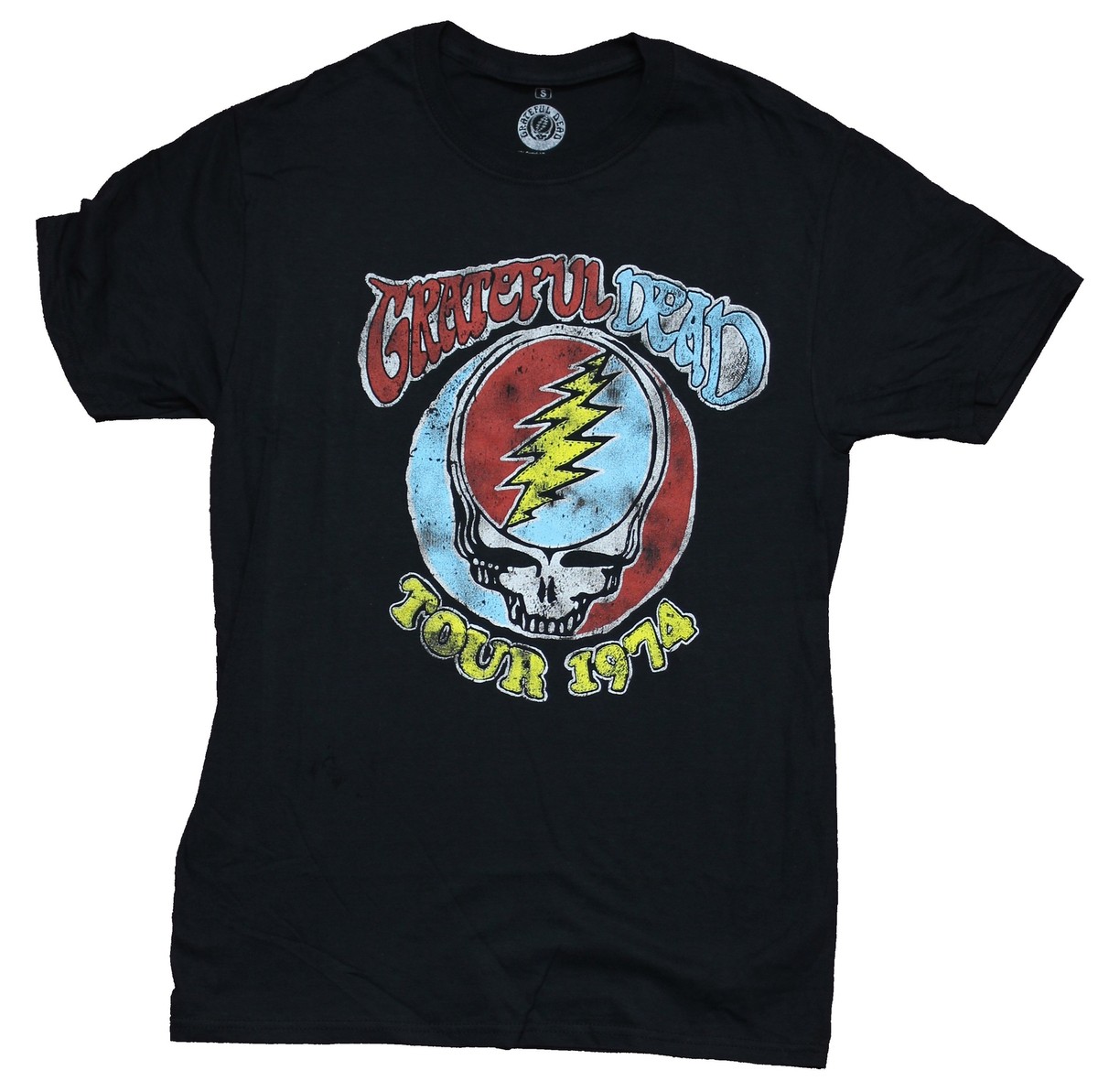 Grateful Dead Adult New T-Shirt - Distressed 1974 Colorful
