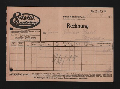 BERLIN-WILMERSDORF, Rechnung 1926, Edeka Deutsche Handels-Rundschau
