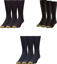 GOLDTOE Men's Metropolitan Nylon Crew Dress Socks 3 Pairs