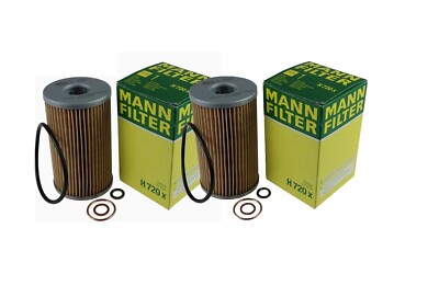 Mann Set of 2 Engine Oil Filters For Mercedes W110 W111 W113 W114 W115 W121 W123