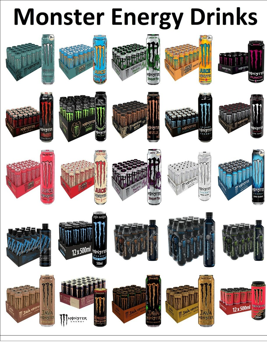 Monster Energy Drink Various Flavour Can 12x, 24x500ml | eBay