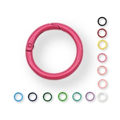 Karabiner Ring 25mm Blau, Hellblau, Grün, Mint, Lila, Weiß, Schwarz, Rot, Orange - Bild 1 von 4