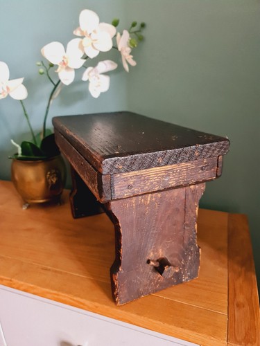 Antique Wooden Stool Trench Art Military Supplies Food Crate Handmade Rare - Picture 21 of 23