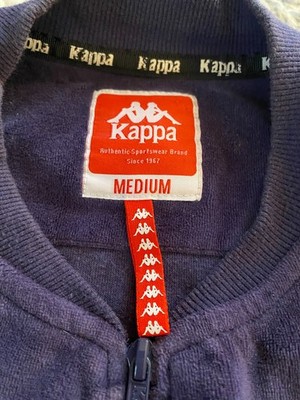 KAPPA Men's Velour Tracksuit Full Zip Jacket Purple w/logo size M