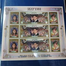 Royal Wedding ERROR STAMP Set w Paperwork, 1986 Belize, Prince Andrew & Ferguson