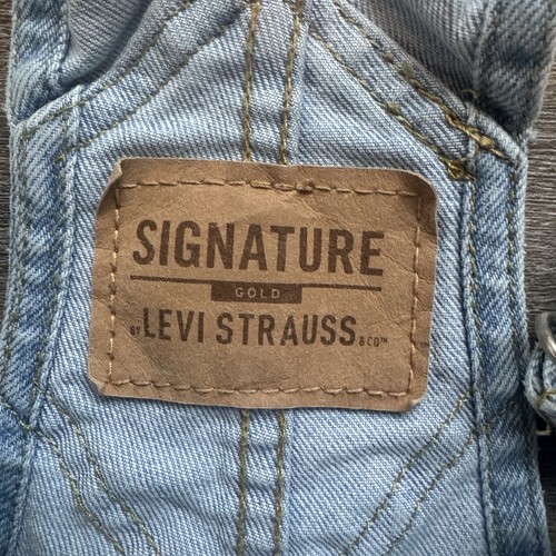 Levi’s Girls Classic Denim Bib Overalls size Medium Light Wash Blue Stretch Kids - Picture 4 of 11