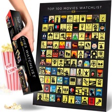 Image of Official IMDb Top 100 Movies Scratch Off Poster | Premium Bucket List - Made ...
