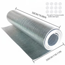 1 Rotolo 3,5 Mm-50X300 Cm Cotone Isolante Riflettente Bifacciale in Foglio Di Al