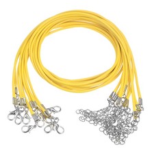 10pcs Waxed Necklace Cord Bulk, 16" and 2mm Dia Necklace String Rope, Yellow