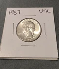 SLIGHTLY OFF CENTERED UNCIRCULATED UNC 1957 NO D WASHINGTON SILVER QUARTER FREE