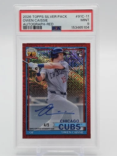 2026 Topps Series 1 Owen Caissie Red Foil (PSA 9)