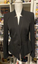 White House Black Market Black Fitted Blazer Notch Lapels Sz 8 Business/Formal