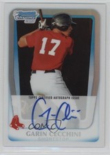 2011 Bowman Chrome Prospects Refractor 323/500 Garin Cecchini #BCP107 Auto 0o9