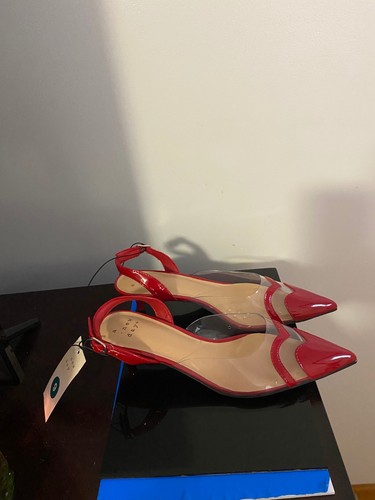 NUOVISSIMI TACCHI A SPILLO DONNA TAGLIA 9 UN NUOVO GIORNO ROSSO ELEANOR SLINGBACK GATTINO - Foto 2 di 8