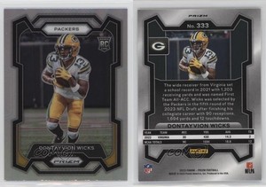 2023 Panini Prizm Rookies Silver Prizm Dontayvion Wicks #333 Rookie RC