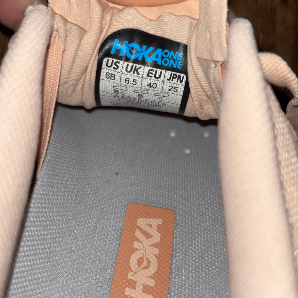 Hoka One One Speedgoat 5 Womens Pink Sandstone Trail Running Sneakers Low Top 8 thumbnail 7