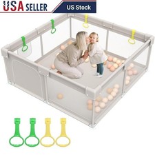 Baby Playpen Kids Safe Play Center Portable Fence Toddler Activity Area Gray New