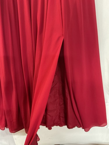 Celebrate A-Line Red Plunge V-Neck Chiffon Prom Bridesmaid or Formal Dress Sz 10 - Picture 6 of 12