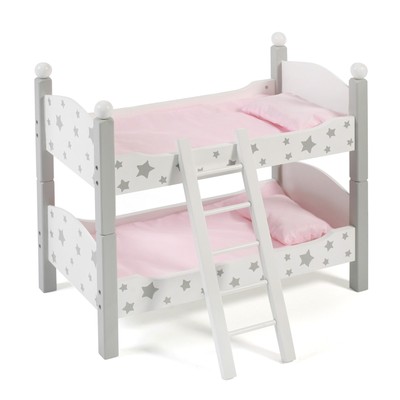Bayer Chic 2000 Puppen-Etagenbett Stars grau mit Matratze und Bettzeug NEU