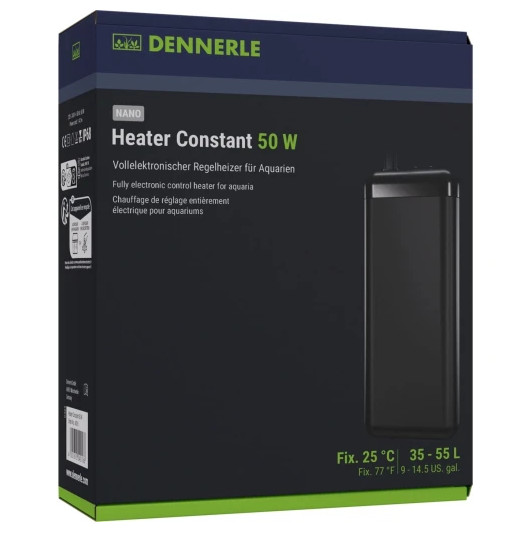 Dennerle Heater Constant 50w - Termoriscaldatore Acquario Piatto