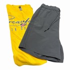  child Gray Athletic Shorts Polyester Solid Drawstring Elastic Waist Slash — photo 2