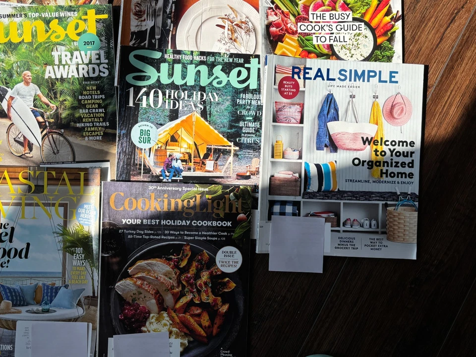 Cooking Light Real Simple Sunset Coastal Magazine Lot | 21 Issues | 2017 - 2018 - Image 3 of 4