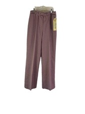 Deadstock Vintage 70s Womens 16 Houndstooth Plaid Knit High Rise Wide Leg Pants