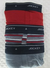 New 3 pk JOCKEY Y front Fly 100 cotton FULL RISE BRIEFS 9950 RED GRAY STRIPES
