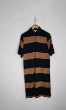 Autograph Size 6 Midi Dress Rugby Shirt Black & Camel Short Sleeve Casual Womens