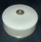 VTG Large Milk Glass Ceiling Light Lamp Shade Fixture Flush Mount Mid Century