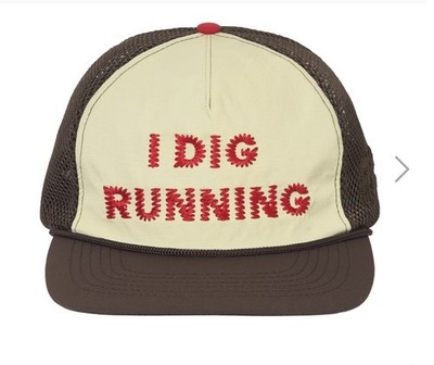 Alex Zono I Dig Running Trucker Hat OG Brown Mesh Trucker Cap