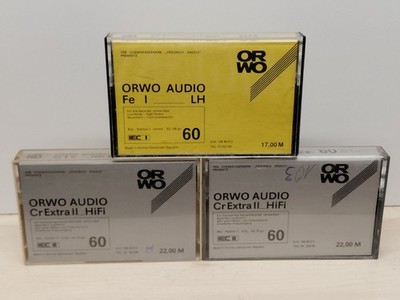 3x ORWO FE I LH/ CR extra *sehr gut* DDR RAR Kassette Cassette TYPE 1/2 IEC I/II