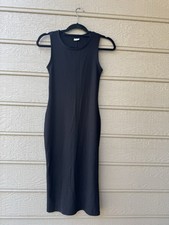 Lascana Sweater Midi Dress Women's Black Ribbed Sleeveless Stretch 4