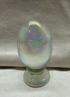 Vintage Fenton Iridescent Glass Egg On Pedestal Figure - Blank Art