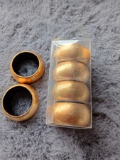 Ceramic Napkin Rings * Gold Colour