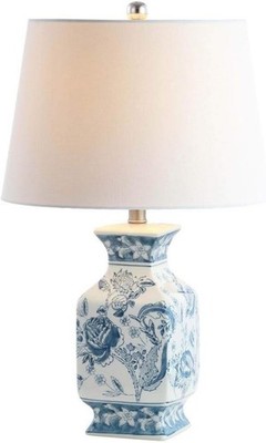 Lighting Collection Mayson Blue/ White Chinoiserie 24-in Bedroom Living Room