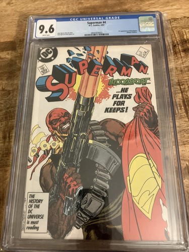 Superman #4 CGC 9.6 White Pages 1987 DC Comics Graded 1st Appearance Bloodsport