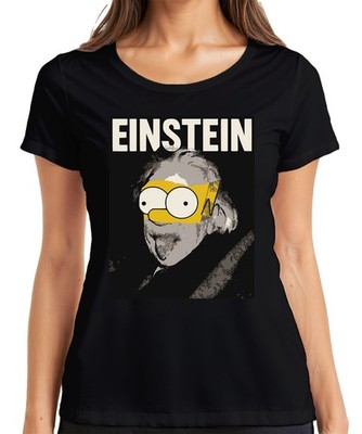 Einstein Parodie Simpsons Mashup Nerd Physik Wissenschaft Retro Damen T-Shirt