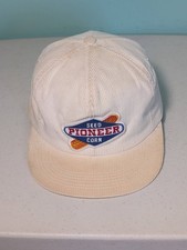 VTG Pioneer Seed Corn Hat Corduroy Snapback K-Products Made In USA Trucker Cap