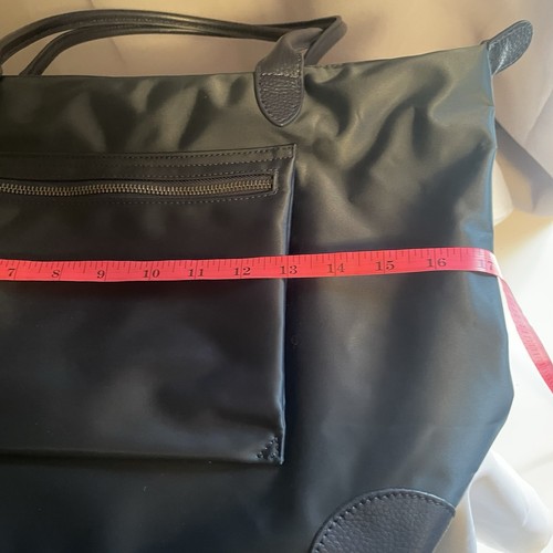 DORIS & JACKY Borsa Tote Donna Grande Leggera Pelle Nylon Lavoro Viaggio Blu - Foto 13 di 15